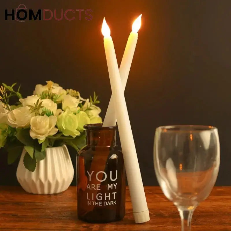 LED Twisted Taper Candle – 1pc Flameless Ivory Candle with Realistic Warm Glow