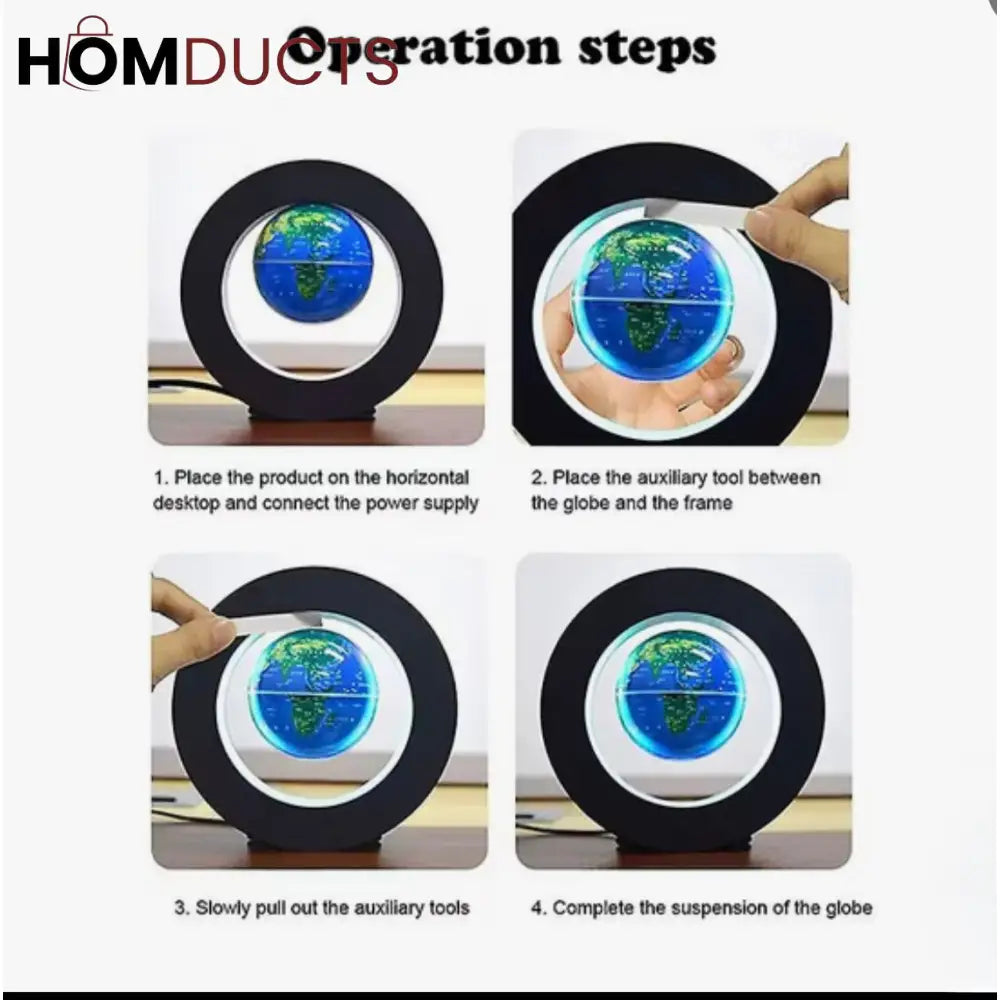 Levitating LED Magnetic Globe – Floating World Map Desk Decor