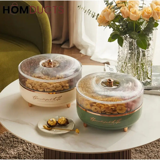 Light Luxury Rotating Sealed Dry Fruit Dish