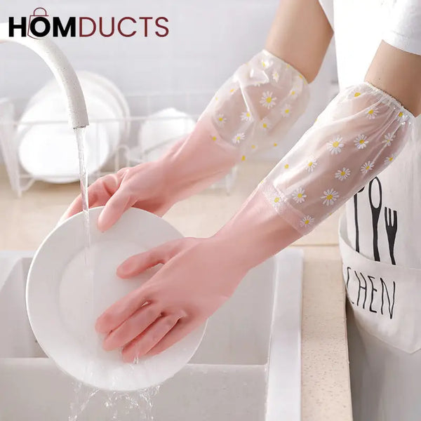 Long Size Silicone Dishwashing Gloves