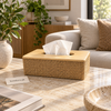 Rectangular bamboo woven tissue box cover