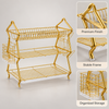 Premium Silver Two-Tier Wire Dish Drying Rack product features
