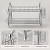 Luxury Golden Two-Tier Wire Dish Drying Rack product features