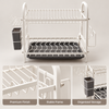 Luxury Two-Tier Dish Drying Rack – Green & Golden product features