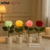 Luminous Rose Light Decor – 4 Color LED Flower Lamps in Ceramic Base