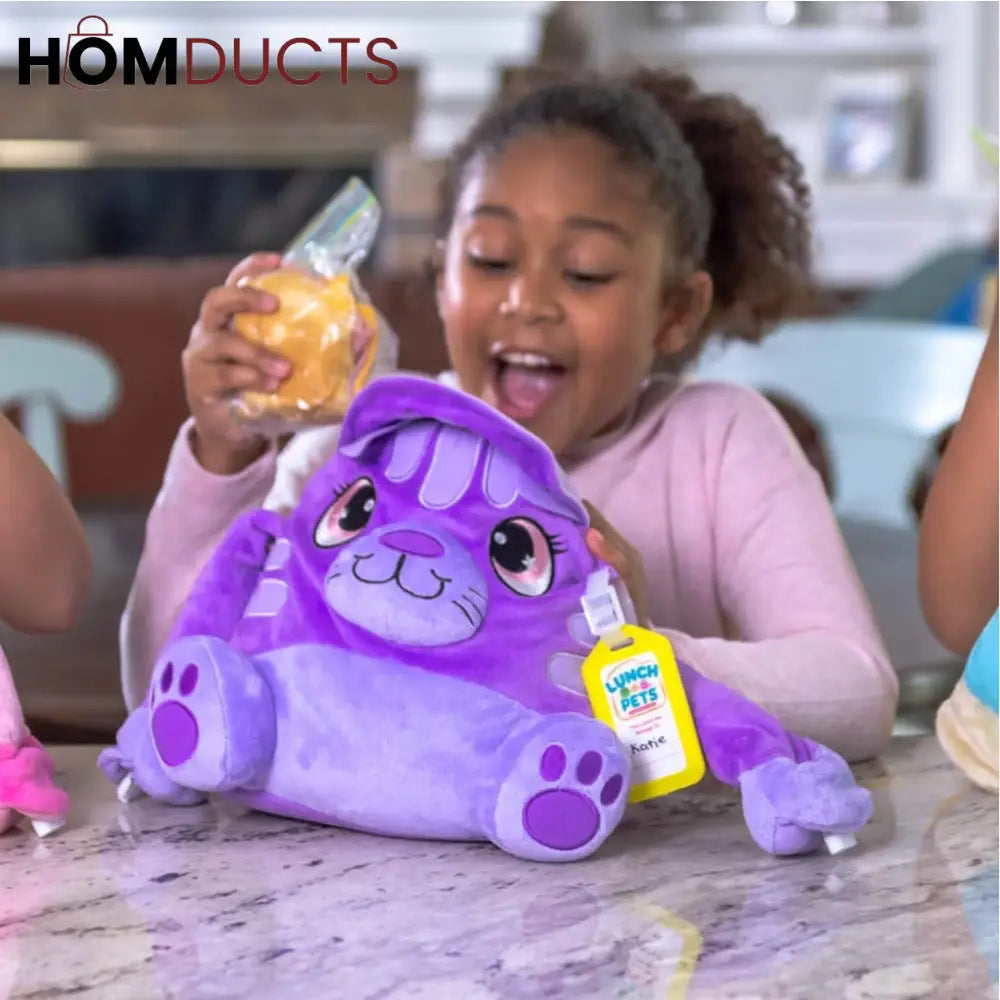 Lunch Pets Plush Kids’ Lunch Box – Cute & Insulated Animal Shaped Bag