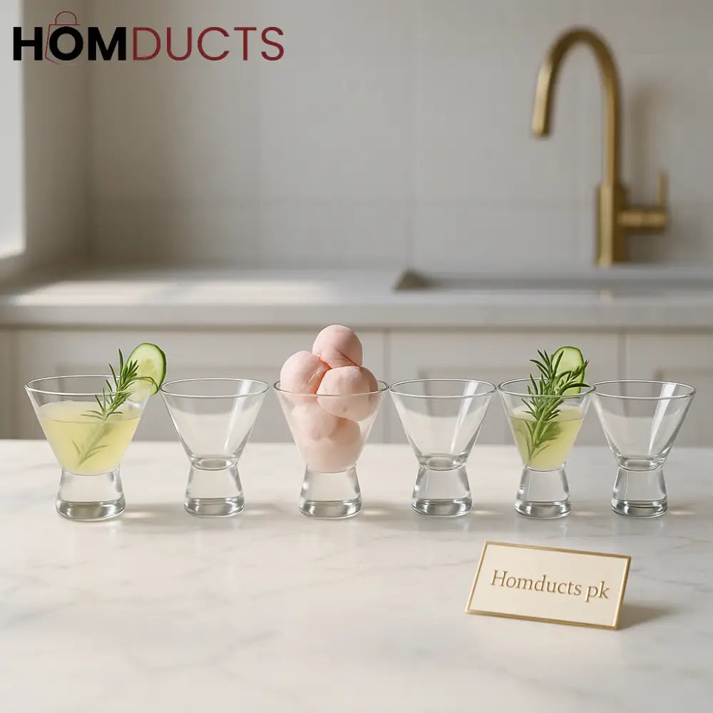 Luxe Dessert & Cocktail Glass Set – 6 Pcs (180ml Each)