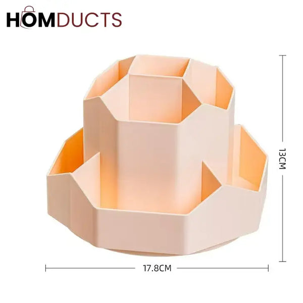 Luxe HexaTurn Makeup Organizer – 360° Rotating Cosmetic Holder