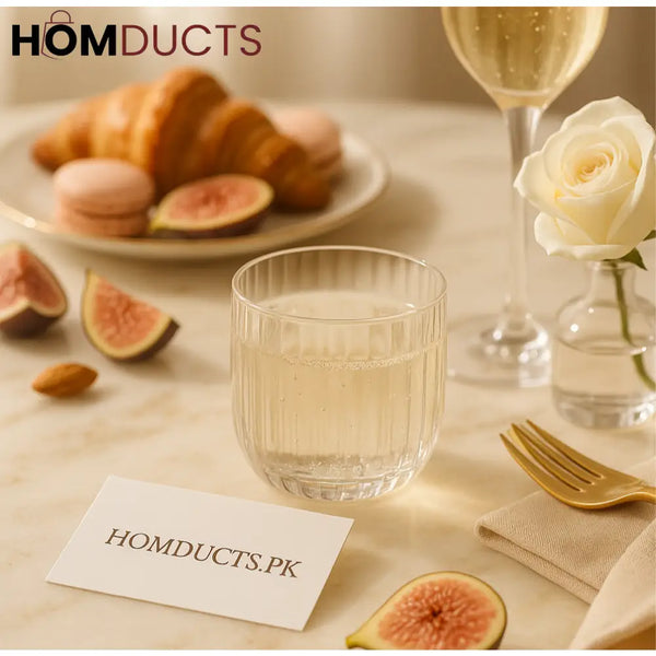 Luxe Ribbed Glass Set – 6pcs | 100ml Premium Tumbler Collection