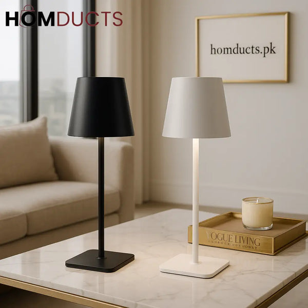 LuxeGlow Rechargeable LED Side Lamp – Minimalist Black & White Set