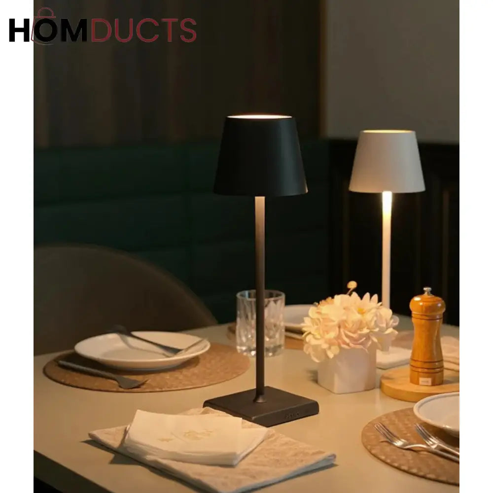 LuxeGlow Rechargeable LED Side Lamp – Minimalist Black & White Set