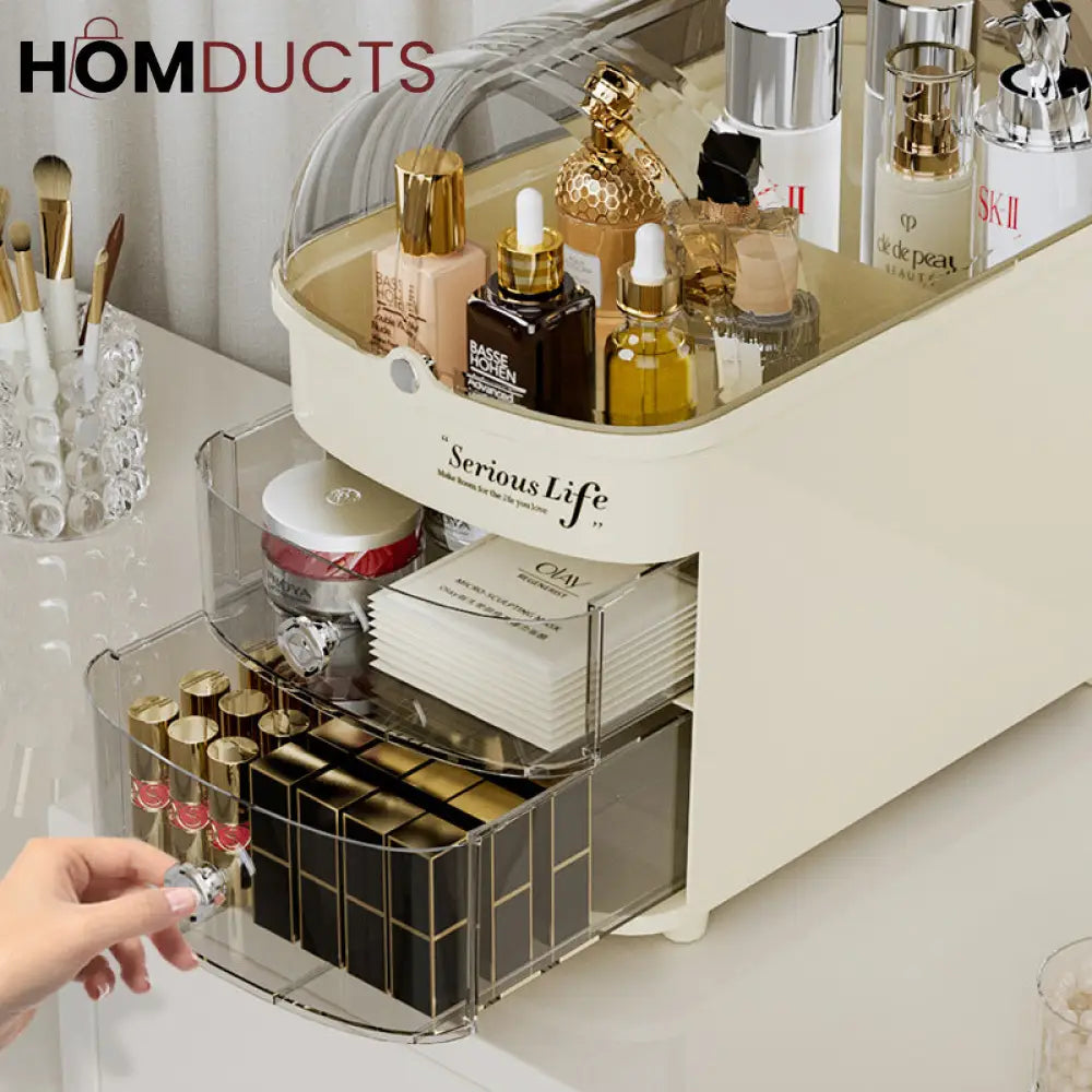 LUXORMOVE: Large Capacity Cosmetic & Jewelry Organizer with Lid