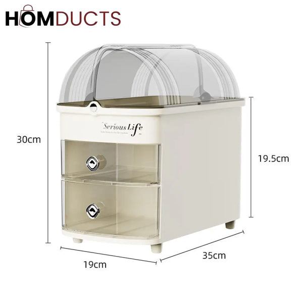 LUXORMOVE: Large Capacity Cosmetic & Jewelry Organizer with Lid