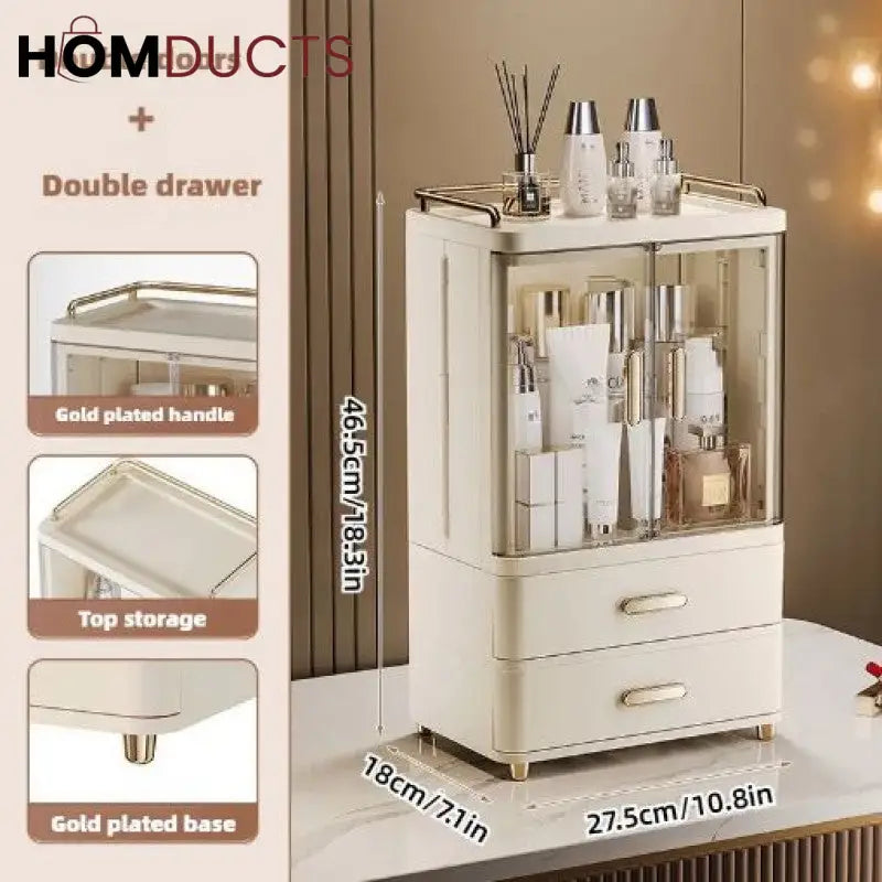 LUXORMOVE: Large Capacity Cosmetic & Skincare Storage Box - Desktop Makeup Organizer