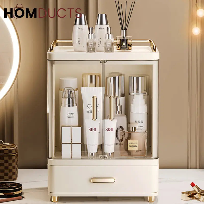 LUXORMOVE: Large Capacity Cosmetic & Skincare Storage Box - Desktop Makeup Organizer