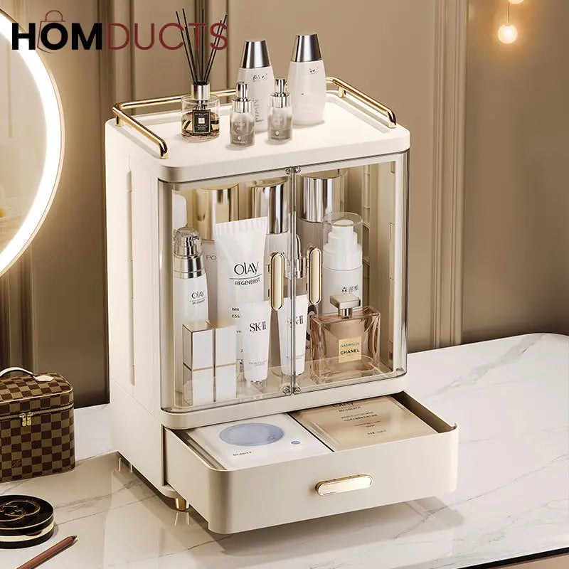 LUXORMOVE: Large Capacity Cosmetic & Skincare Storage Box - Desktop Makeup Organizer