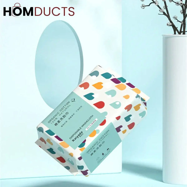 Luxurious Soft Cotton Disposable Face Towels - 70 Count Thick & Absorbent