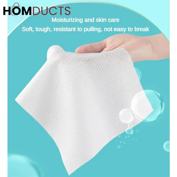 Luxurious Soft Cotton Disposable Face Towels - 70 Count Thick & Absorbent