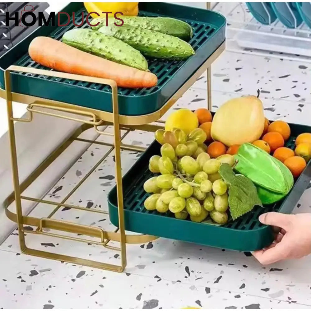 Luxury 2 Tier Drain Storage Rack