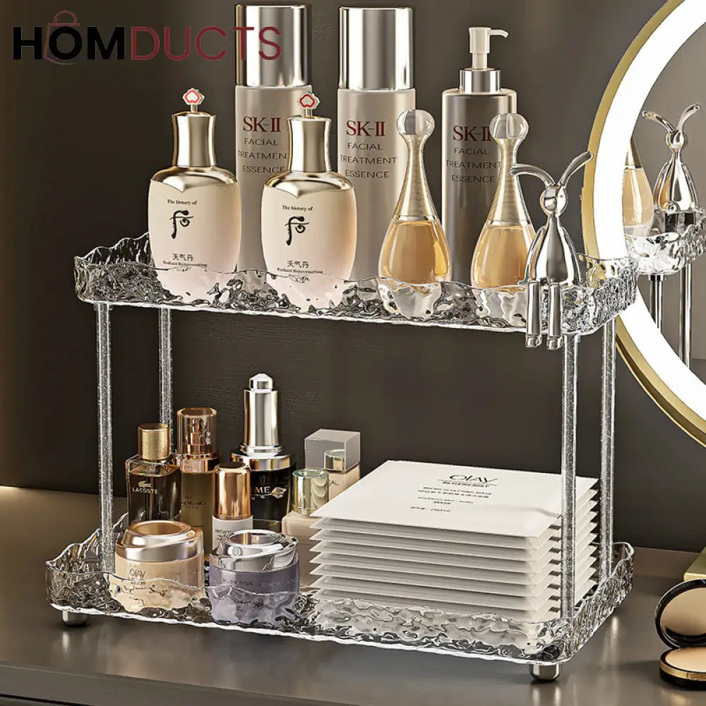 Luxury 2 Tier Vanity And Cosmetic Organizer