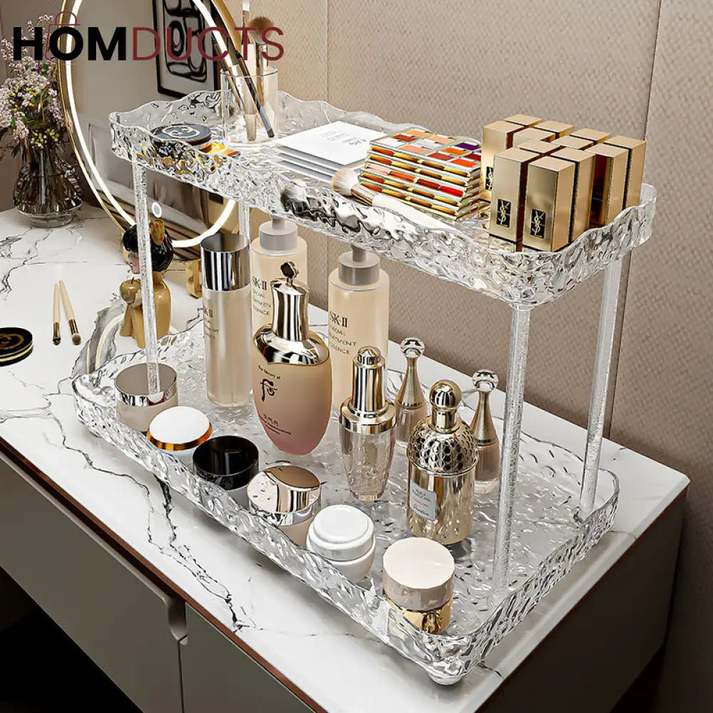 Luxury 2 Tier Vanity And Cosmetic Organizer