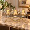 Luxury 3-arm gold crystal candle holder stand