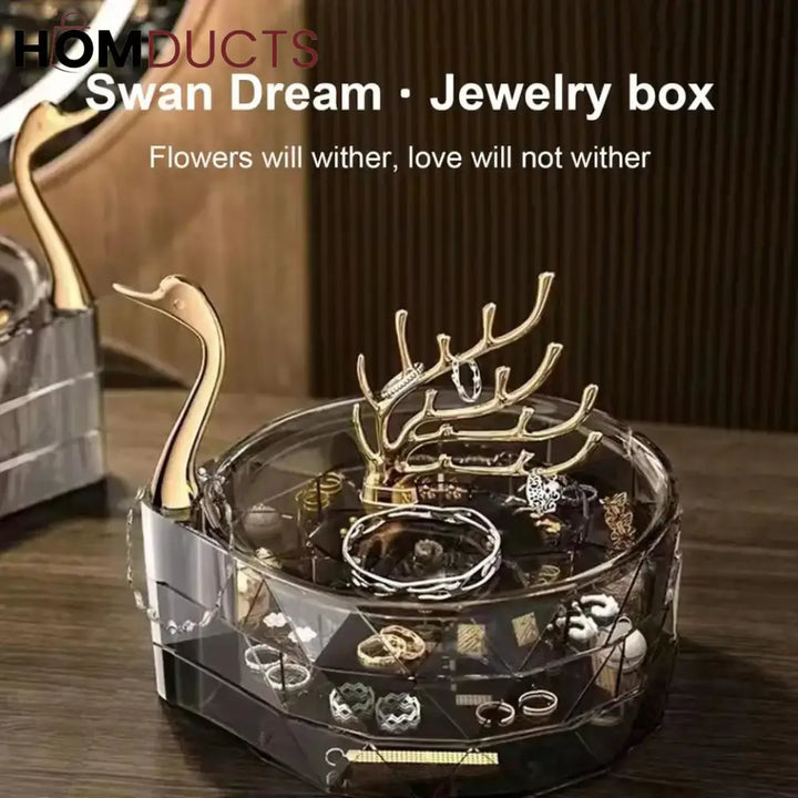 Luxury 3 Layer Swan Jewelery Organizer J & C
