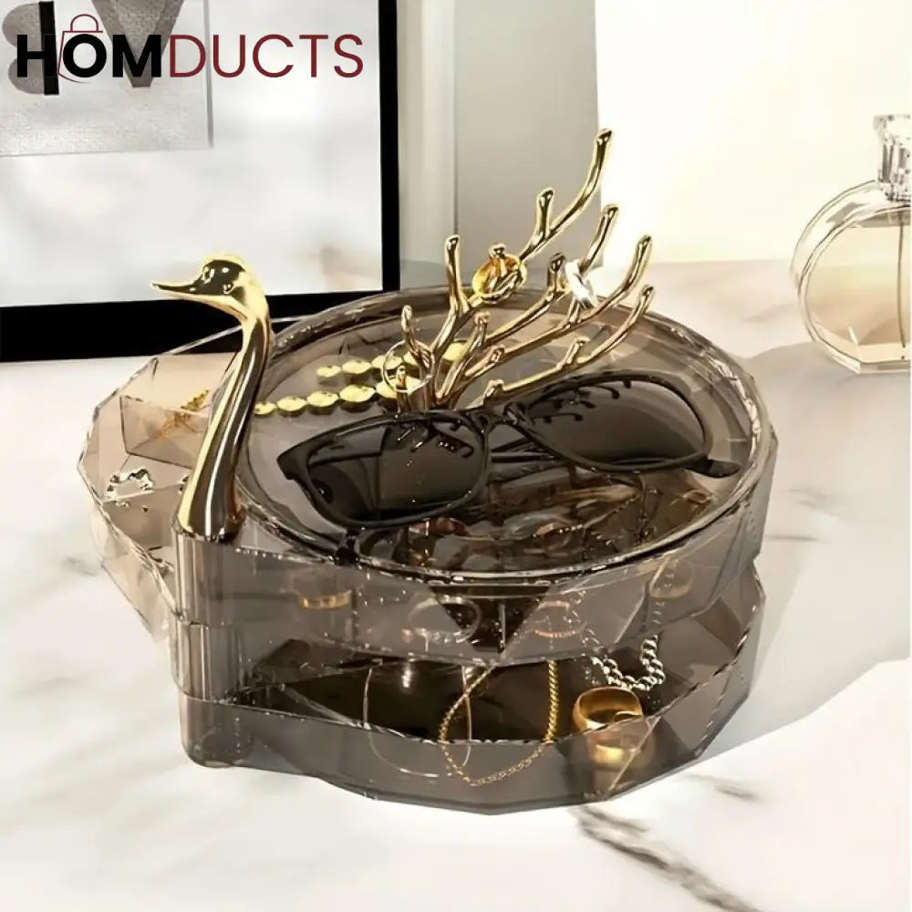 Luxury 3 Layer Swan Jewelery Organizer J & C