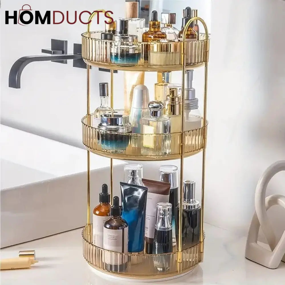 Luxury 3 Tier Rotating Cosmetic Organizer