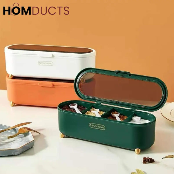 Luxury 4 Grids Seasoning Spice Box