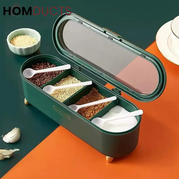 Luxury 4 Grids Seasoning Spice Box