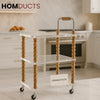 Luxury Acrylic & Wooden Bead 2 Tier Serving Trolley – Modern Bar & Dessert Cart