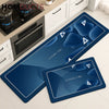 Luxury Anti-Fatigue Kitchen Mat Set – “Leisure Time” Navy Blue Design