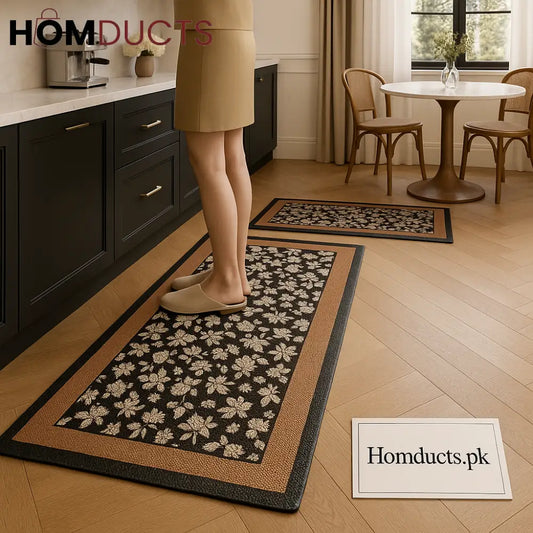 Luxury Anti Fatigue Kitchen Mat Set – Premium Floral Design Non Slip Comfort Rugs