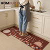 Luxury Anti Slip Kitchen Mat Set – Burgundy Dining Theme (2 Piece)