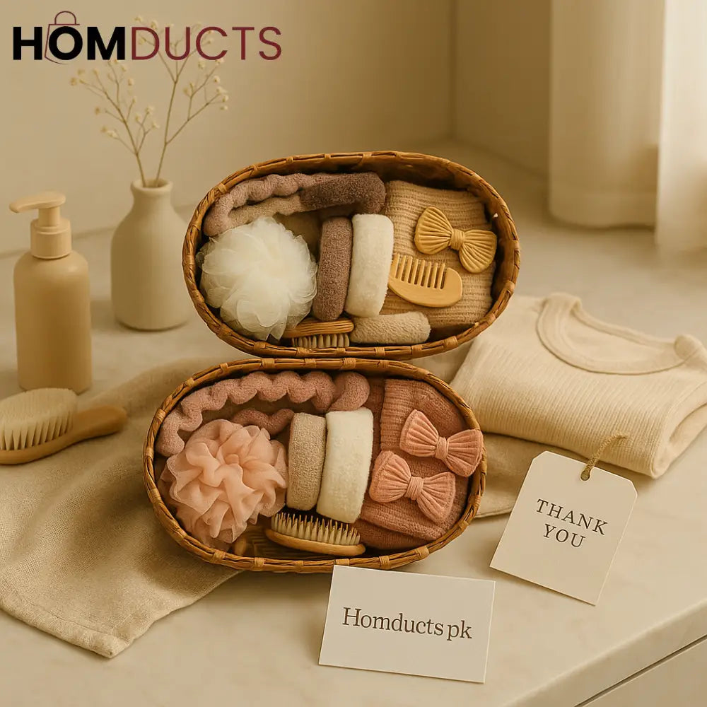 Luxury Bath & Self-Care Accessory Basket – 12-Piece Spa Essentials Set for Women
