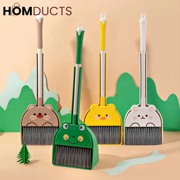 Luxury Bear Themed Broom & Dustpan Set – Cute & Compact Home Cleaning Tool