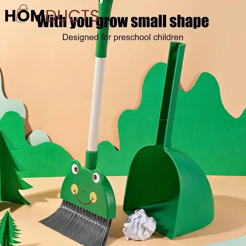 Luxury Bear Themed Broom & Dustpan Set – Cute & Compact Home Cleaning Tool