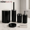 Luxury Black 5 Piece Bathroom Accessory Set with Chrome Accents