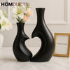 Luxury Black Abstract Couple Vases – Modern Decorative Art for Home & Office