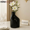 Luxury Black Fibre Double Neck Flower Vase – Modern Minimalist Home Décor