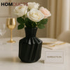 Luxury Black Geometric Flower Vase – Modern Tabletop Decor
