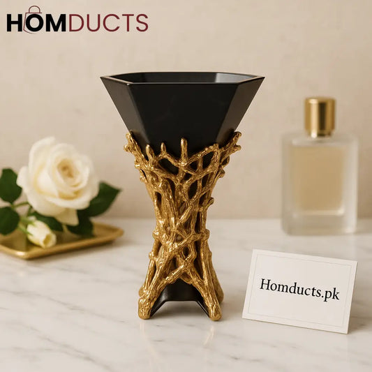 Luxury Black & Gold Incense Burner – Elegant Aromatherapy Decor