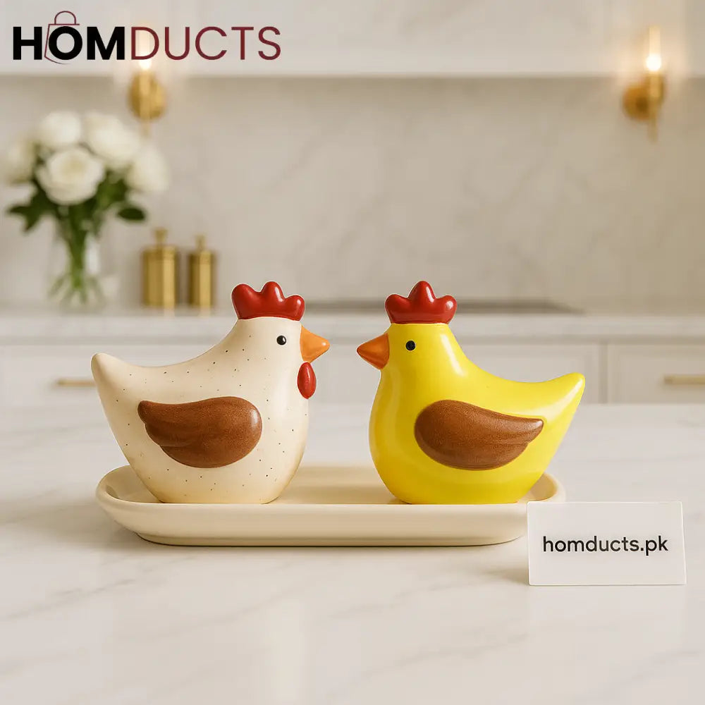 Luxury Ceramic Chicken Salt & Pepper Shaker Set –