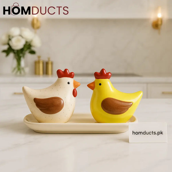 Luxury Ceramic Chicken Salt & Pepper Shaker Set –