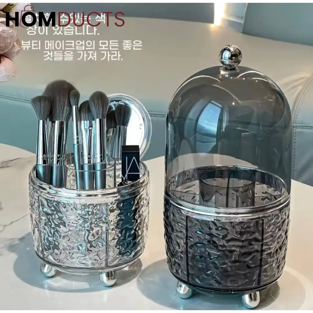 Luxury Clear Makeup Brush Holder With Lid