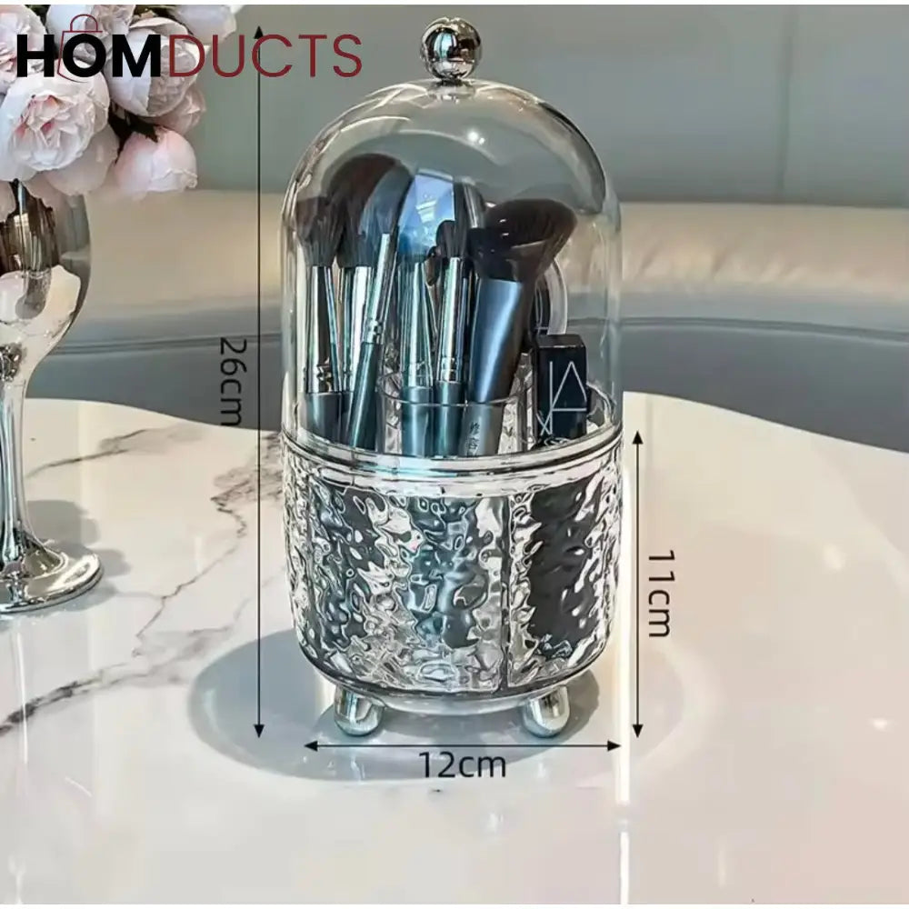 Luxury Clear Makeup Brush Holder With Lid