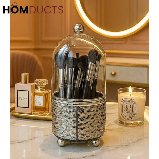 Luxury Clear Makeup Brush Holder With Lid