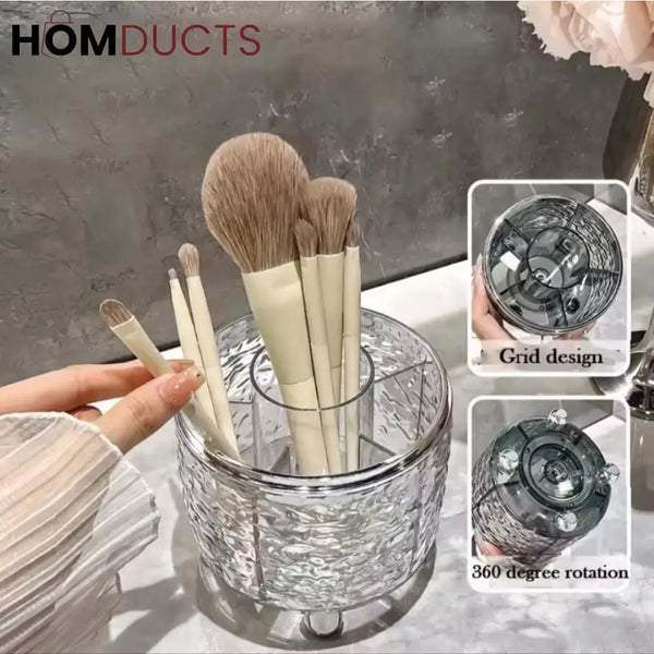Luxury Clear Makeup Brush Holder With Lid