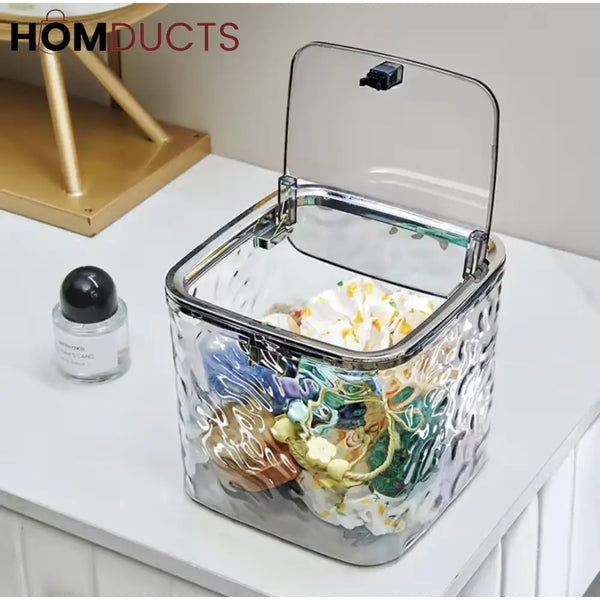 Multi-Purpose Clear Acrylic Storage Box with Lid – Stylish Organizer Jar